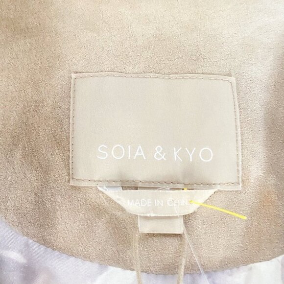 NWT Soia & Kyo Romie Collarless Light Grey Suede Long fringe  Boho Jacket XS - Picture 12 of 13